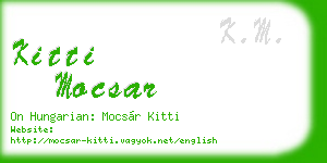 kitti mocsar business card